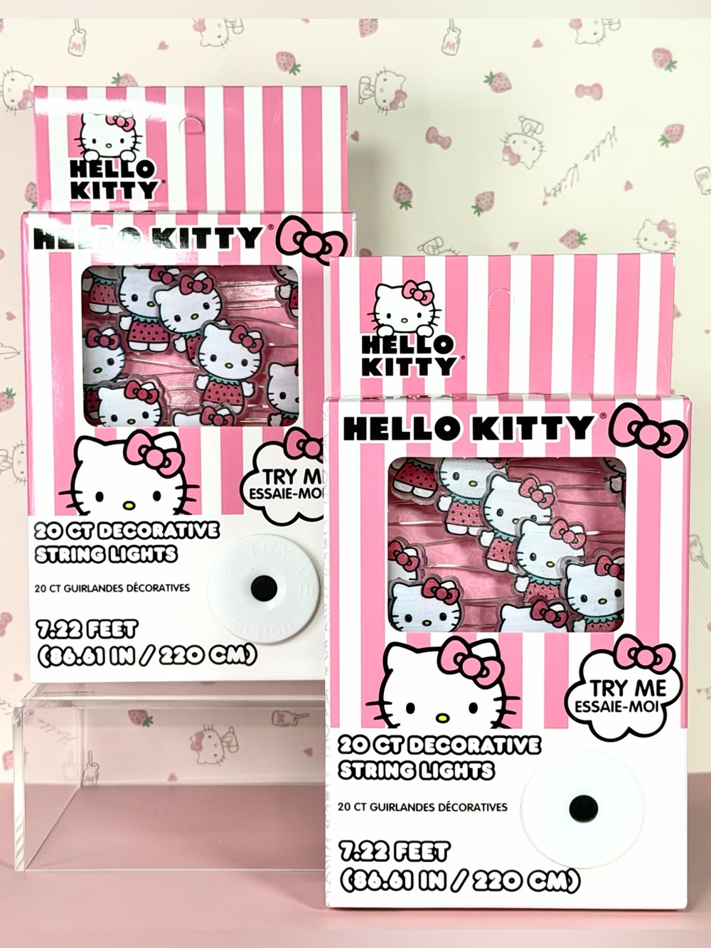 Hello Kitty Strawberry Dress Decorative String Lights - 2 Boxes